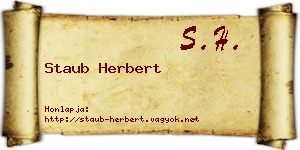 Staub Herbert névjegykártya